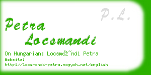 petra locsmandi business card